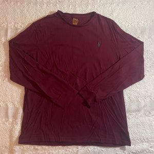 Men’s Polo Ralph Lauren Small Pony Long Sleeve Tee Maroon